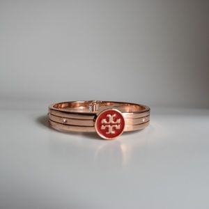 Tory Burch Gold Emblem Hinge Bracelet
